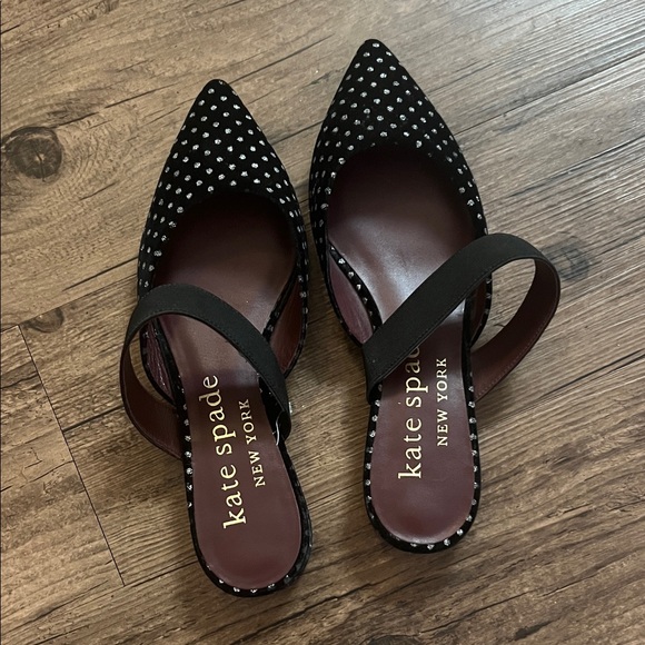 Kate Spade Marielle Sequin Polka Dot Pointed Toe Flat Mules - Picture 1 of 9